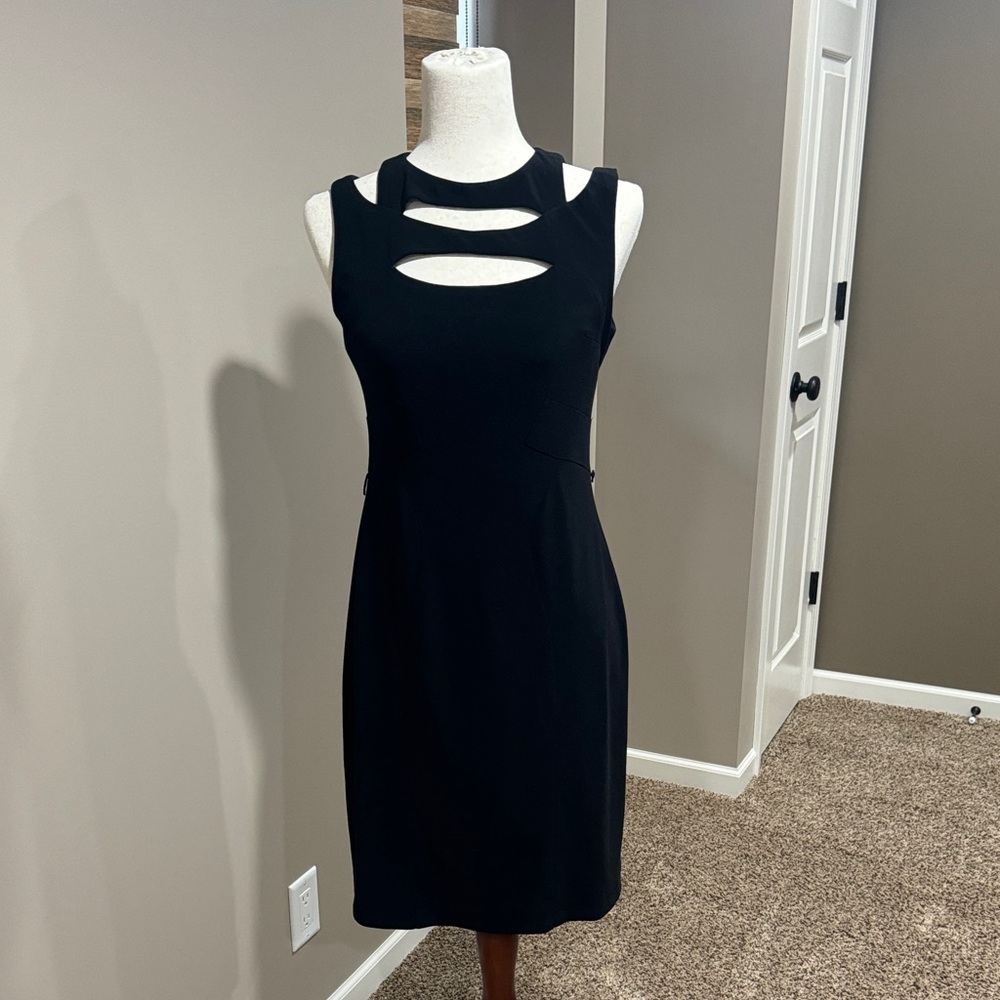 Joseph Ribkoff Black Cutout Midi Dress